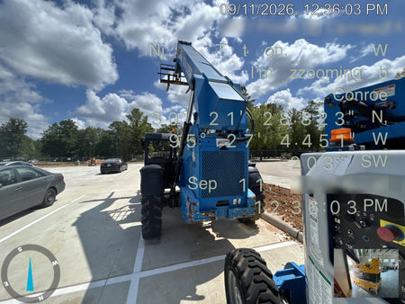 2018 Genie GTH-1056 Genie GTH-1056 w/Open ROPS, Solid Tires, Work Light/Beacon, 60" Carriage and Forks