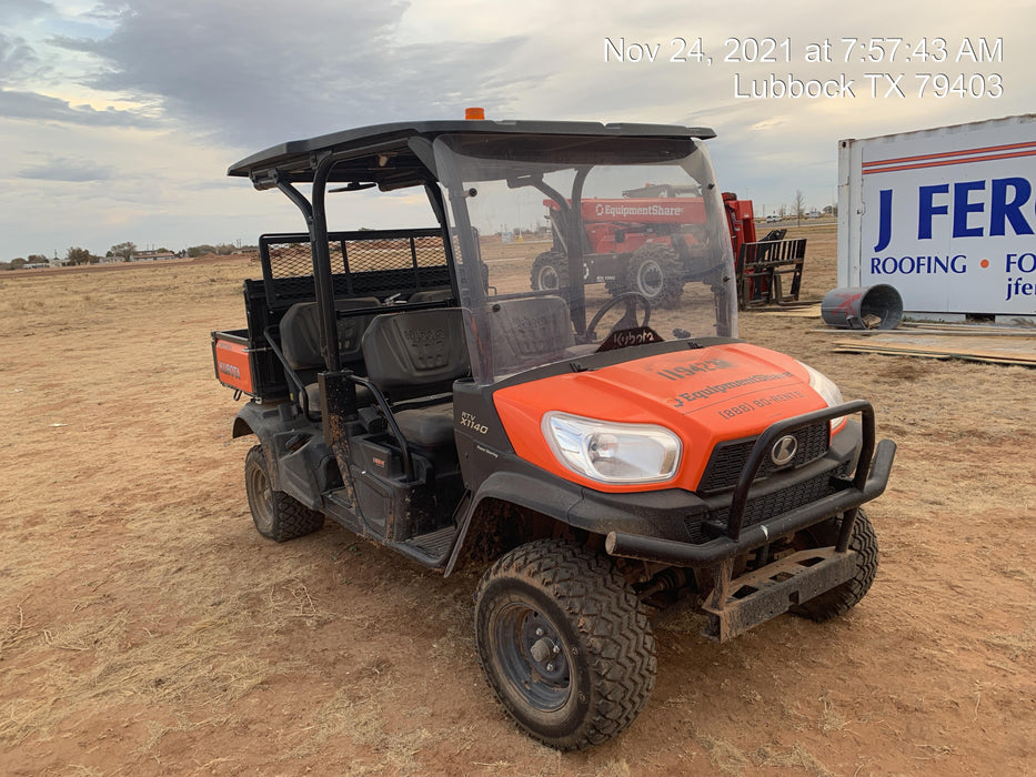 2020 Kubota RTV-X1140W-H Canopy, 4-Seater, Diesel, Windshield Acrylic Clear, LED Strobe, Backup Alarm