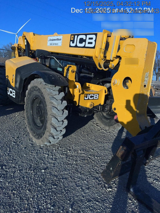 2019 JCB 509-42 74 HP w/Open ROPS, Beacon, Aux Hydraulics, LED Work lights, Solid Tires 66" Carriage/60" Forks
