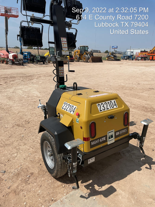 2022 Allmand NLV3GR (4) LED Light Fixture 350W, 23' Vertical Mast, 3kW Prime, Towable, Deep Sea L401, Leveling Jacks, Yanmar T4F 5.8hp