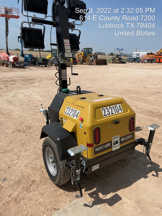 2022 Allmand NLV3GR (4) LED Light Fixture 350W, 23' Vertical Mast, 3kW Prime, Towable, Deep Sea L401, Leveling Jacks, Yanmar T4F 5.8hp