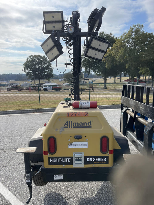 2021 Allmand NLV3GR (4) LED Light Fixture 350W, 23' Vertical Mast, 3kW Prime, Towable, Deep Sea L401, Leveling Jacks, Yanmar T4F 5.8hp