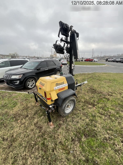 2022 Allmand NLV3GR (4) LED Light Fixture 350W, 23' Vertical Mast, 3kW Prime, Towable, Deep Sea L401, Leveling Jacks, Yanmar T4F 5.8hp