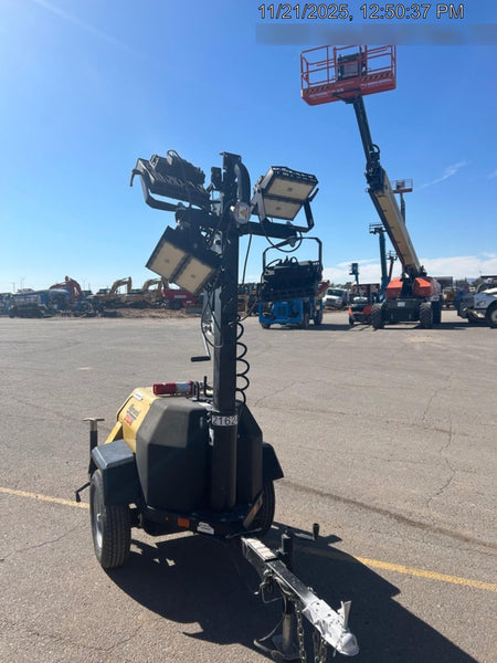 2022 Allmand NLV3GR (4) LED Light Fixture 350W, 23' Vertical Mast, 3kW Prime, Towable, Deep Sea L401, Leveling Jacks, Yanmar T4F 5.8hp