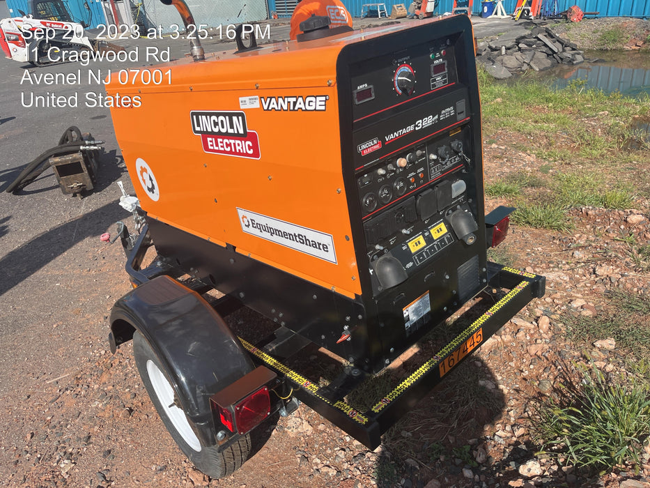 2021 Lincoln Electric Vantage 322 Vantage 322 Ready Pak 3 w/ Decals, ORANGE (includes trailer, cable rack, fender light kit) NO Telematics