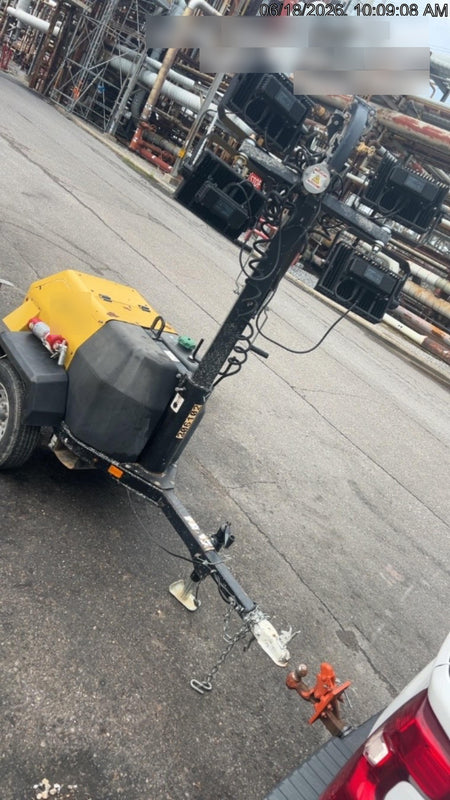 2022 Allmand NLV3GR (4) LED Light Fixture 350W, 23' Vertical Mast, 3kW Prime, Towable, Deep Sea L401, Leveling Jacks, Yanmar T4F 5.8hp