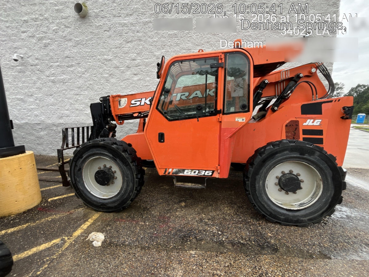 2019 Skytrak 6036 Cab/Heat/Air, Solid Tires, LED Work Lights, Beacon w/50" Carriage, 48" Pallet Forks