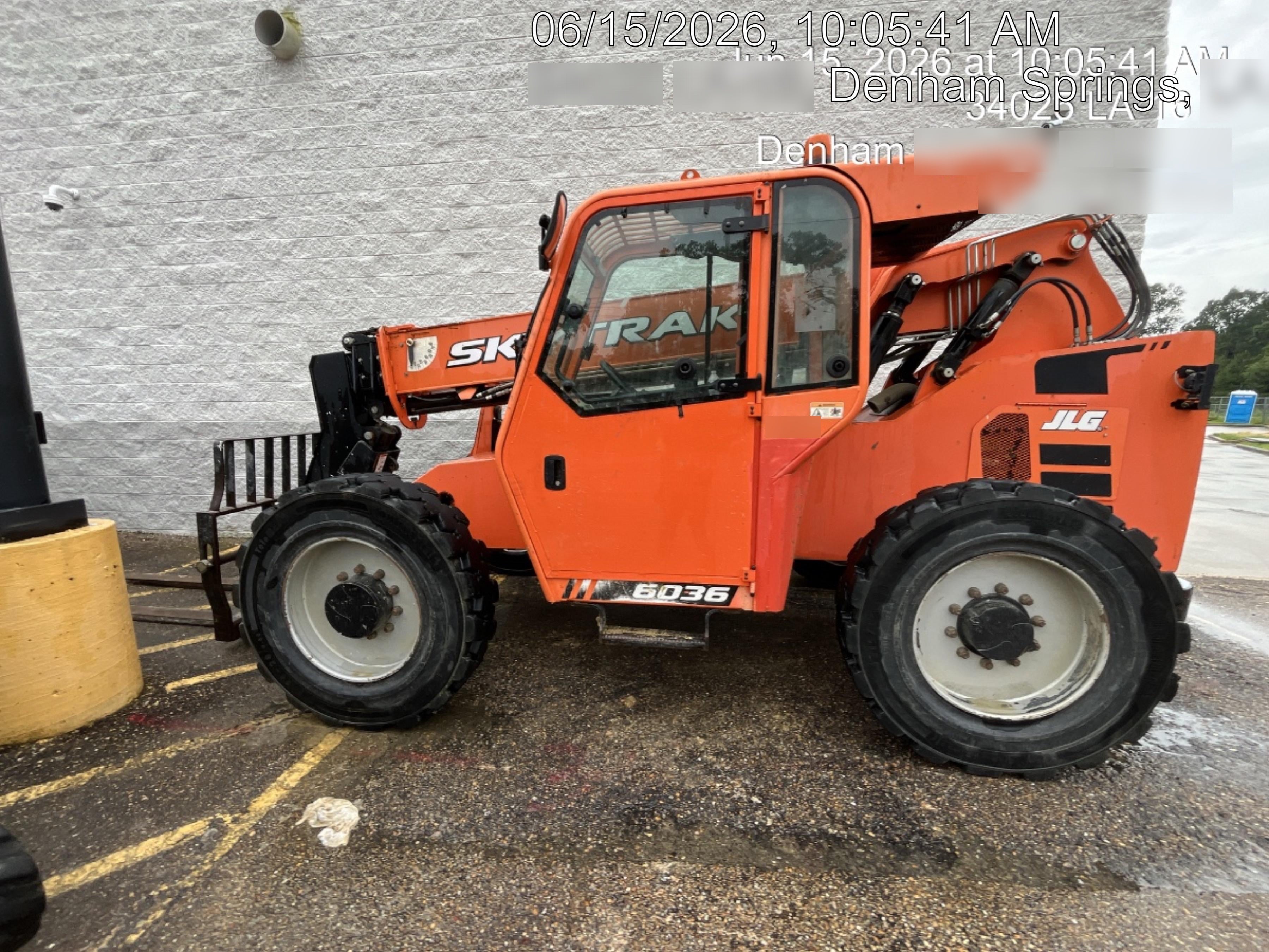 2019 Skytrak 6036 Cab/Heat/Air, Solid Tires, LED Work Lights, Beacon w/50" Carriage, 48" Pallet Forks