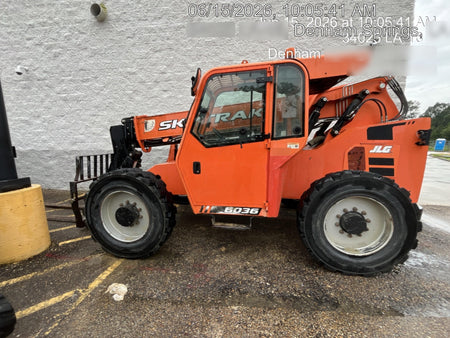 2019 Skytrak 6036 Cab/Heat/Air, Solid Tires, LED Work Lights, Beacon w/50" Carriage, 48" Pallet Forks