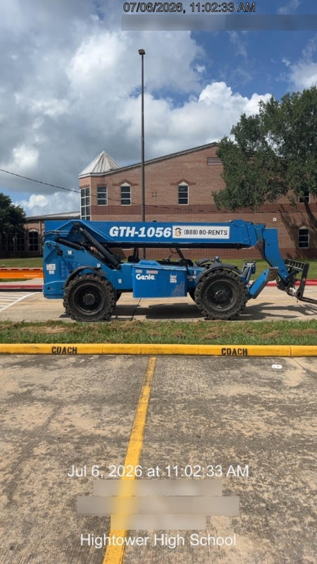 2019 Genie GTH-1056 Canopy, Solid RT Tires, LED Work Lights, Beacon 60" QA Carriage, 60" Forks