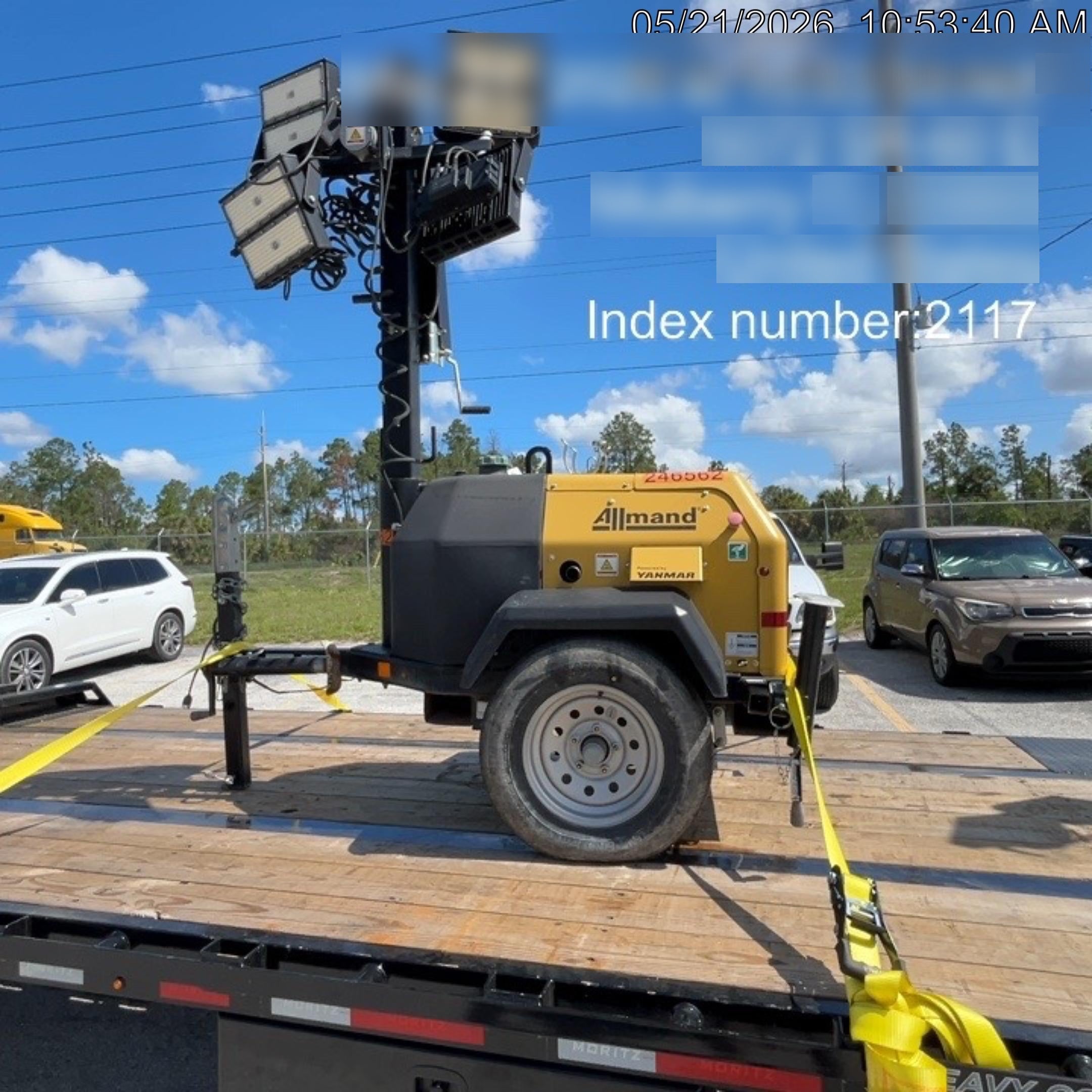 2022 Allmand NLV3GR (4) LED Light Fixture 350W, 23' Vertical Mast, 3kW Prime, Towable
