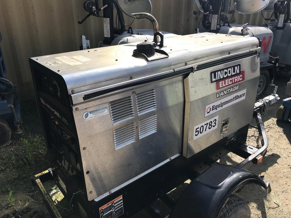 2019 Lincoln Electric Vantage 322 Welder Ready-Pak 3, Two wheel trailer, Fender and Light kit, Cable Rack