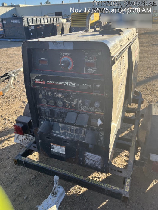 2019 Lincoln Electric Vantage 322 Ready-Pak 3, Two Wheel Trailer, Fender and Light Kit, Cable Rack