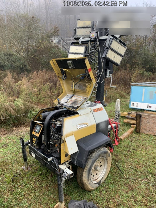 2022 Allmand NLV3GR (4) LED Light Fixture 350W, 23' Vertical Mast, 3kW Prime, Towable, Deep Sea L401, Leveling Jacks, Yanmar T4F 5.8hp