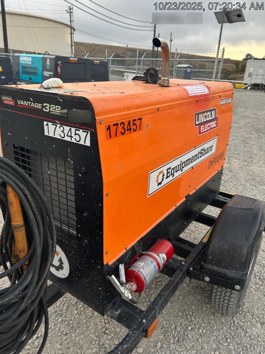 2021 Lincoln Electric Vantage 322 Vantage 322 Ready Pak 3 w/ Decals, ORANGE (includes trailer, cable rack, fender light kit) NO Telematics