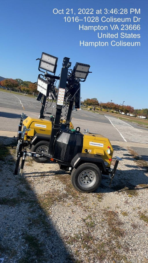 2022 Allmand NLV3GR (4) LED Light Fixture 350W, 23' Vertical Mast, 3kW Prime, Towable, ES Decals, T3