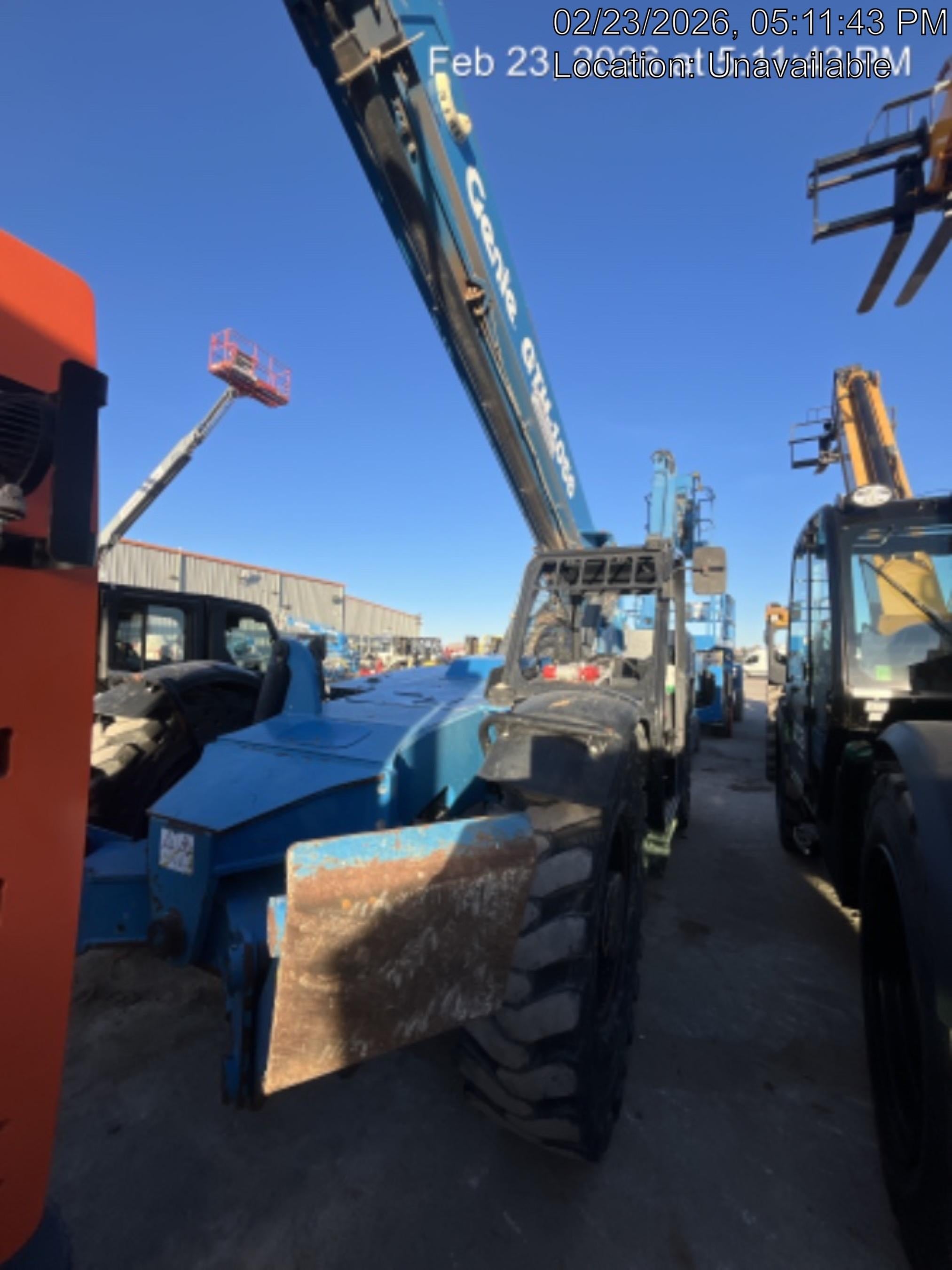 2018 Genie GTH-1056 Genie GTH-1056 w/ROPS, Work Lights, Solid Tires, RH Cab Mesh, Beacon, 60" Carriage and Forks