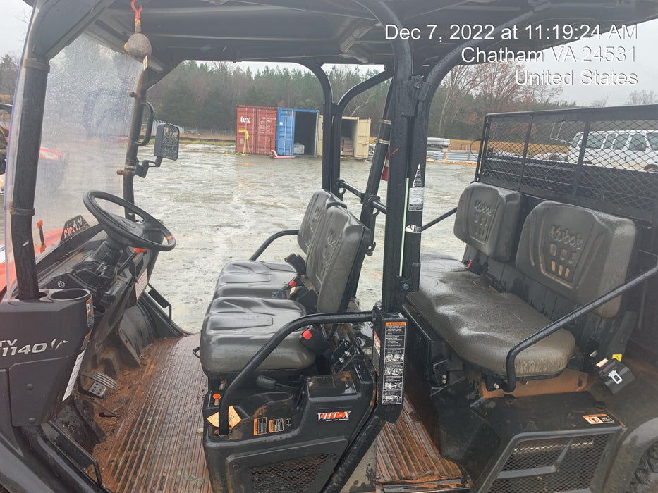 2021 Kubota RTV-X1140W-H Plastic Canopy, Windshield Acrylic Clear, LED Strobe Light, Wire Harness Kit, Back up Alarm