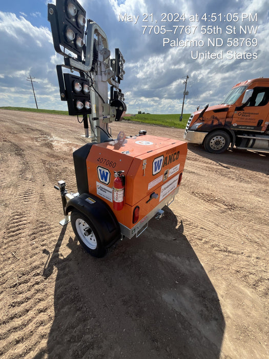 2024 Wanco WLTT-4MM4K Diesel, Deep Sea Controller, Shore Power Plug, Auto Start, (4) 350W LED Floodlights, 4kW Generator, 60 Gal Fuel Tank, 2" Ball, T3