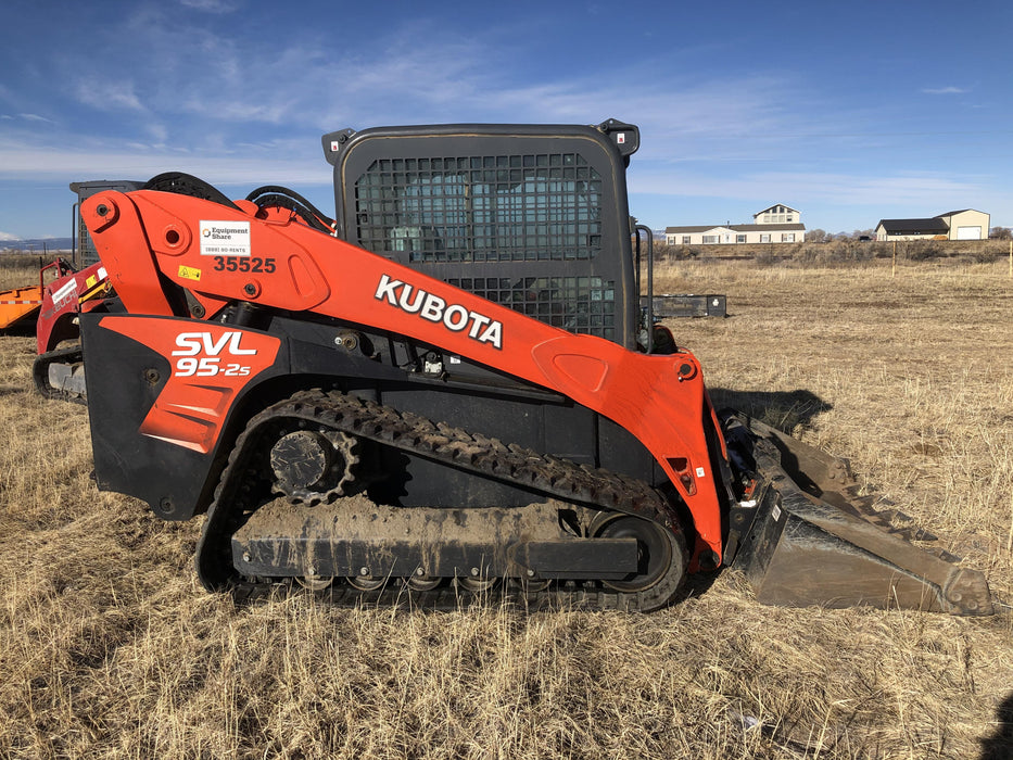 2019 Kubota SVL95-2S Cab/Heat/Air, Standard Tracks, Standard Flow, Hydraulic QC 80" HD Tooth Bucket
