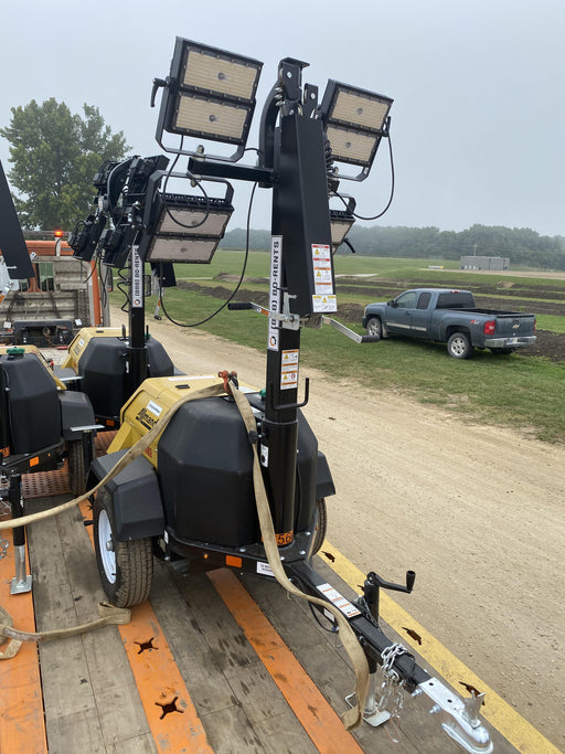 2021 Allmand NLV3GR (4) LED Light Fixture 350W, 23' Vertical Mast, 3kW Prime, Towable, Deep Sea L401, Leveling Jacks, Yanmar T4F 5.8hp