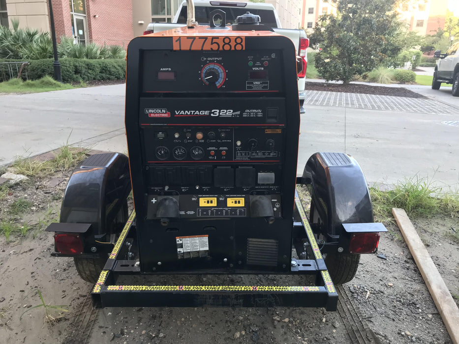 2021 Lincoln Electric Vantage 322 Vantage 322 Ready Pak 3 w/ Decals, ORANGE (includes trailer, cable rack, fender light kit) NO Telematics