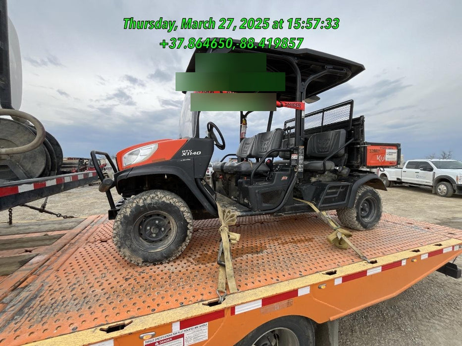 2022 Kubota RTV-X1140W-H Plastic Canopy, Windshield Acrylic Clear, LED Strobe Light, Wire Harness Kit, Back up Alarm