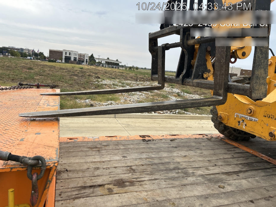 2019 JCB 510-56 74 HP w/Open ROPS, Beacon, Aux Hydraulics, Worklights, Solid Tires w/60" Carriage/Forks