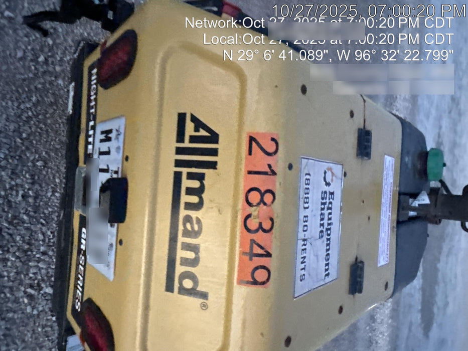 2022 Allmand NLV3GR (4) LED Light Fixture 350W, 23' Vertical Mast, 3kW Prime, Towable, Deep Sea L401, Leveling Jacks, Yanmar T4F 5.8hp