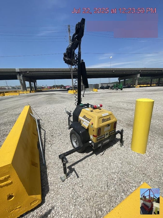 2022 Allmand NLV3GR (4) LED Light Fixture 350W, 23' Vertical Mast, 3kW Prime, Towable, ES Decals, T3