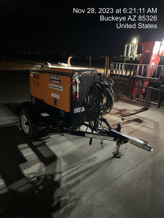 2022 Lincoln Electric LE400 Kubota V1505, Trlr, Cable Rack, Light Kit, ES Decals, T3