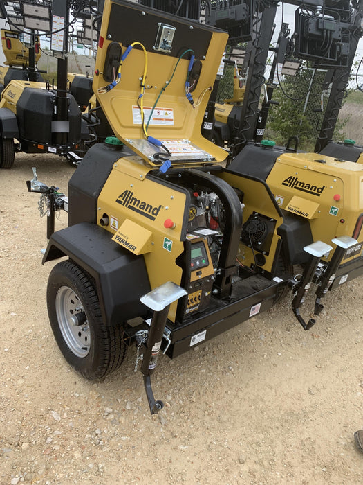 2022 Allmand NLV3GR (4) LED Light Fixture 350W, 23' Vertical Mast, 3kW Prime, Towable, ES Decals, T3