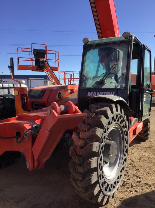 2020 Manitou MTA12055SER3 Cab/Heat/Air, Solid Tires, Amber Strobe, Lift Hook w/66" Carriage, 60" Forks