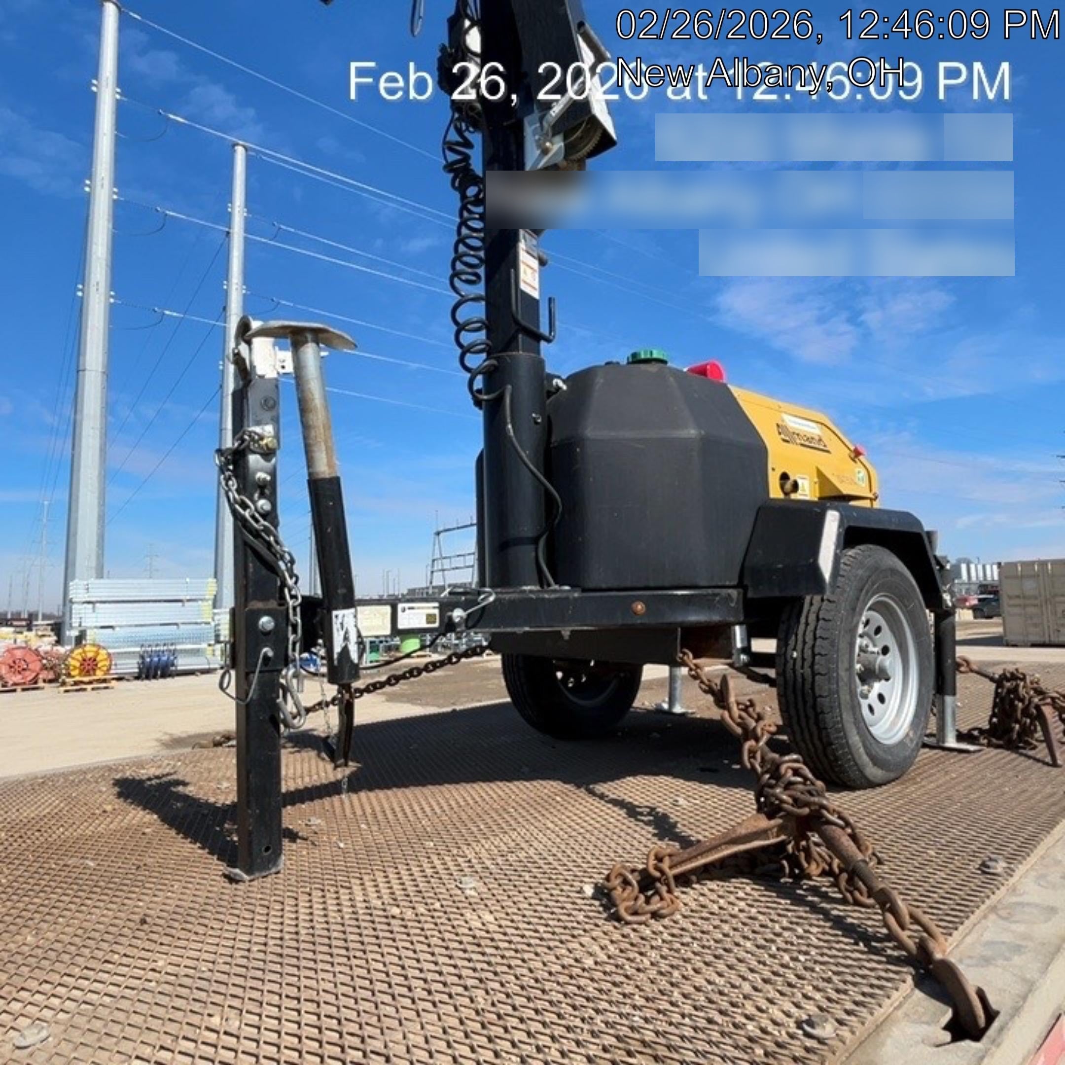 2022 Allmand NLV3GR (4) LED Light Fixture 350W, 23' Vertical Mast, 3kW Prime, Towable, Deep Sea L401, Leveling Jacks, Yanmar T4F 5.8hp