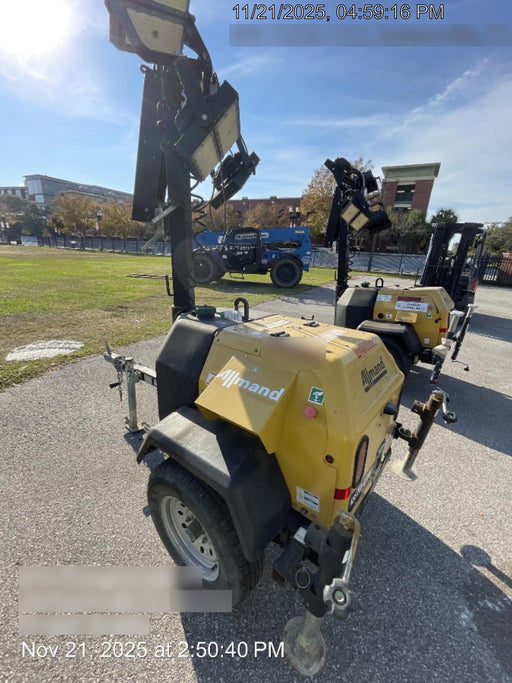 2022 Allmand NLV3GR (4) LED Light Fixture 350W, 23' Vertical Mast, 3kW Prime, Towable