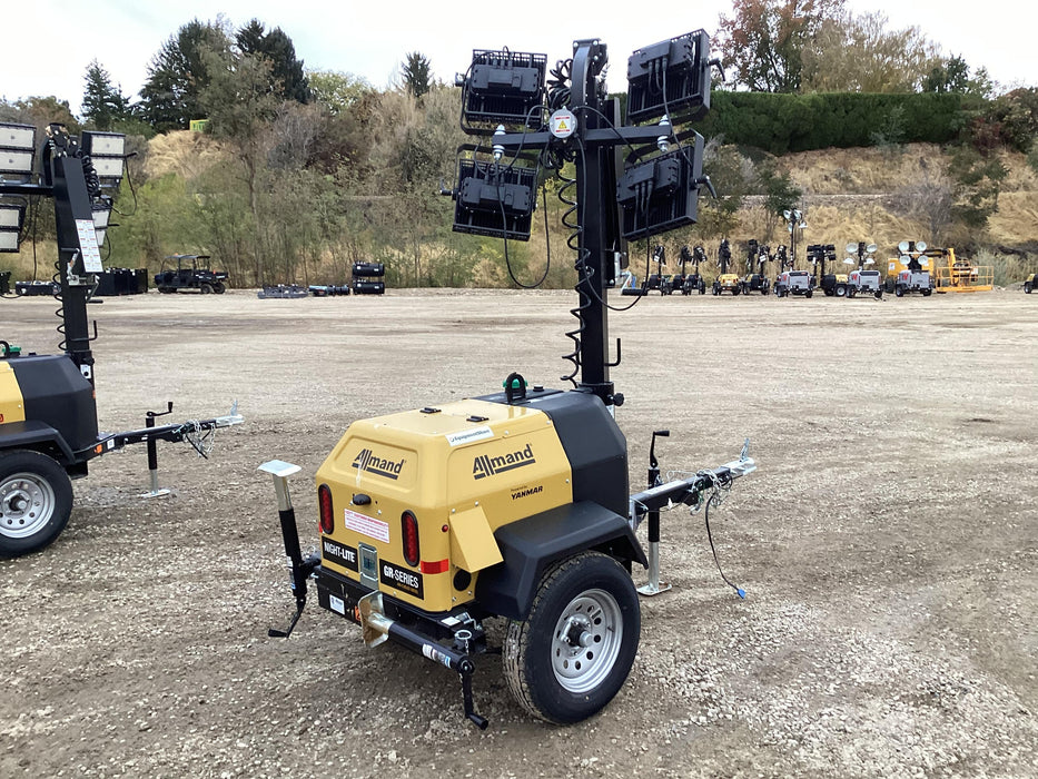 2022 Allmand NLV3GR (4) LED Light Fixture 350W, 23' Vertical Mast, 3kW Prime, Towable, ES Decals, T3