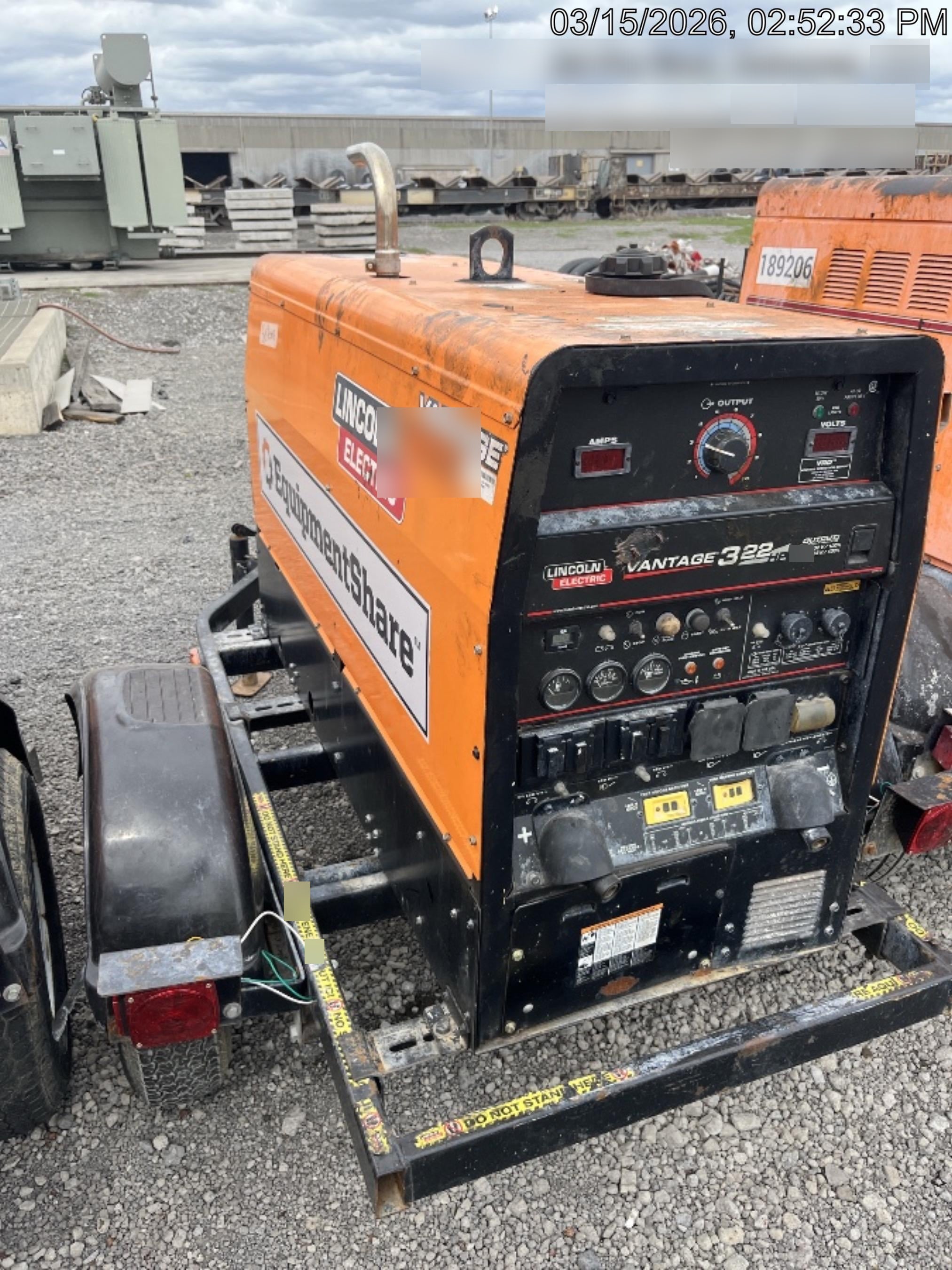 2021 Lincoln Electric Vantage 322 Vantage 322 Ready Pak 3 w/ Decals, ORANGE (includes trailer, cable rack, fender light kit) NO Telematics