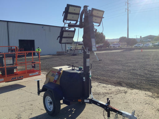 2021 Allmand NLV3GR (4) LED Light Fixture 350W, 23' Vertical Mast, 3kW Prime, Towable, Deep Sea L401, Leveling Jacks, Yanmar T4F 5.8hp