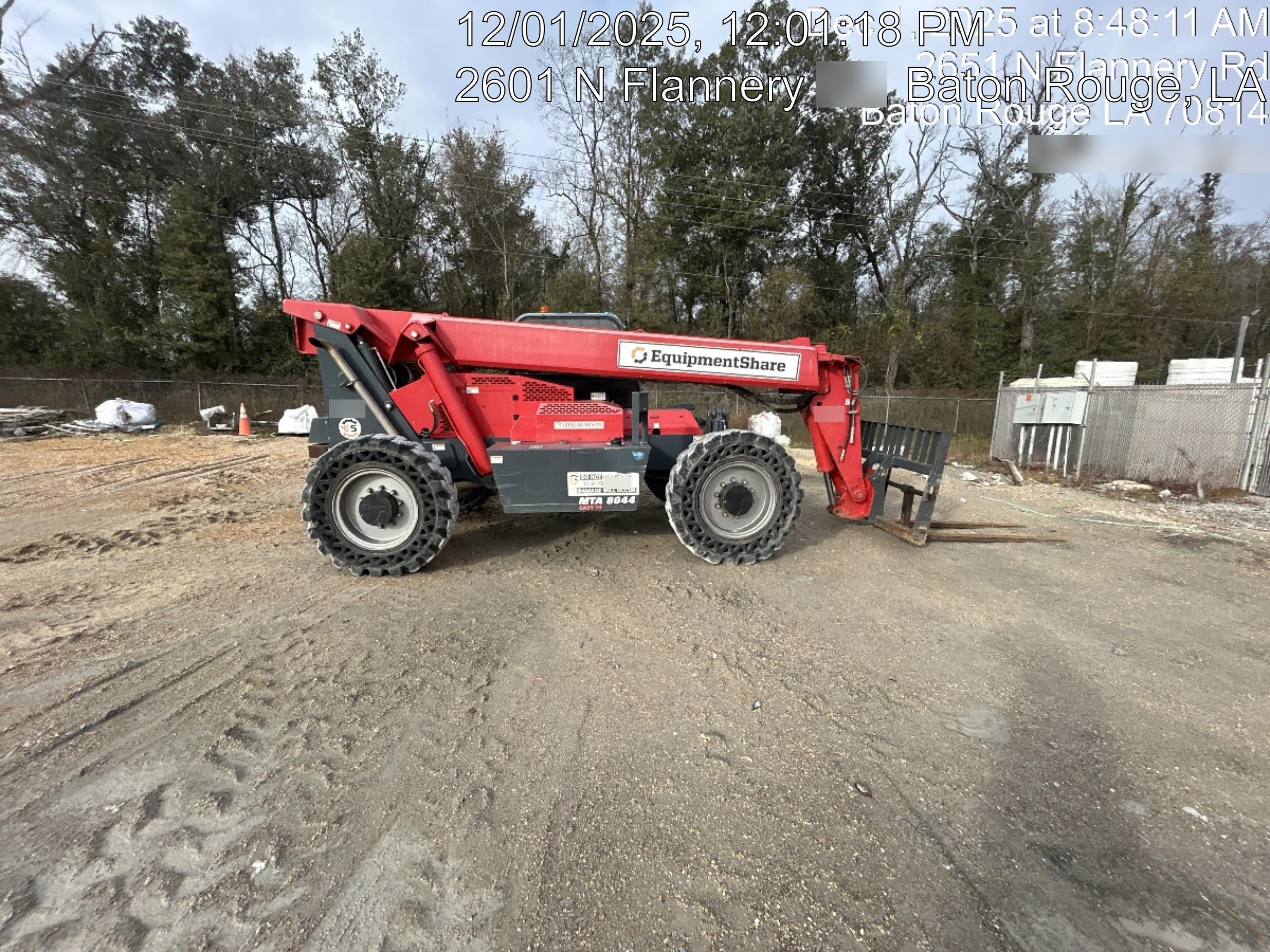 2018 Manitou MTA8044 MTA 8044 - 74 HP T4, Canopy, Worklights/Strobe, Beacon, 66" Carriage, 48" Forks, Solid Tires, Lift Hook, Aux Hydraulics