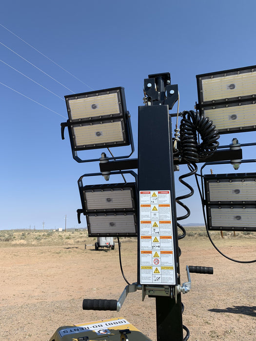 2022 Allmand NLV3GR (4) LED Light Fixture 350W, 23' Vertical Mast, 3kW Prime, Towable, ES Decals, T3