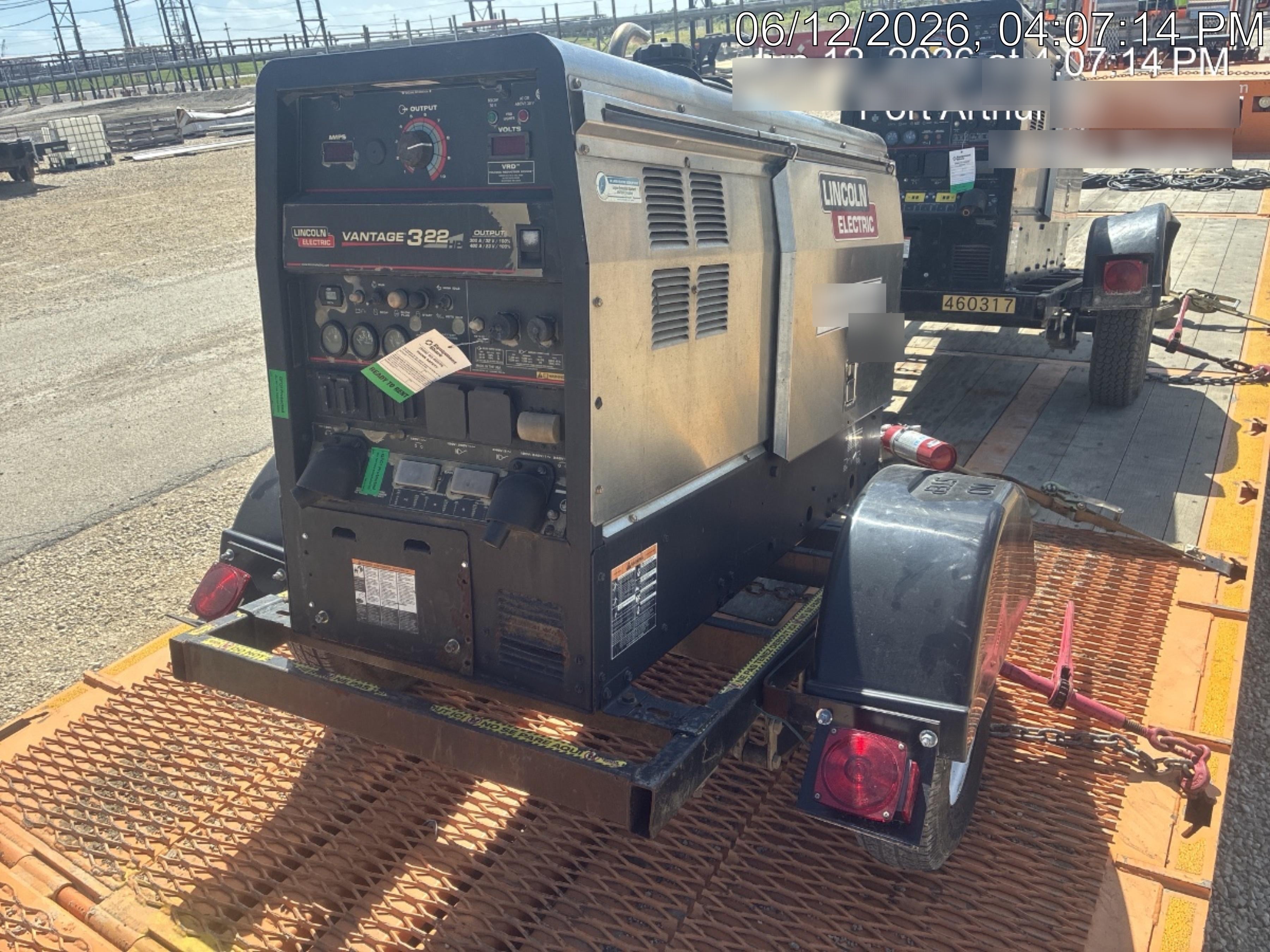 2019 Lincoln Electric Vantage 322 Ready-Pak 3, Two Wheel Trailer, Fender and Light Kit, Cable Rack