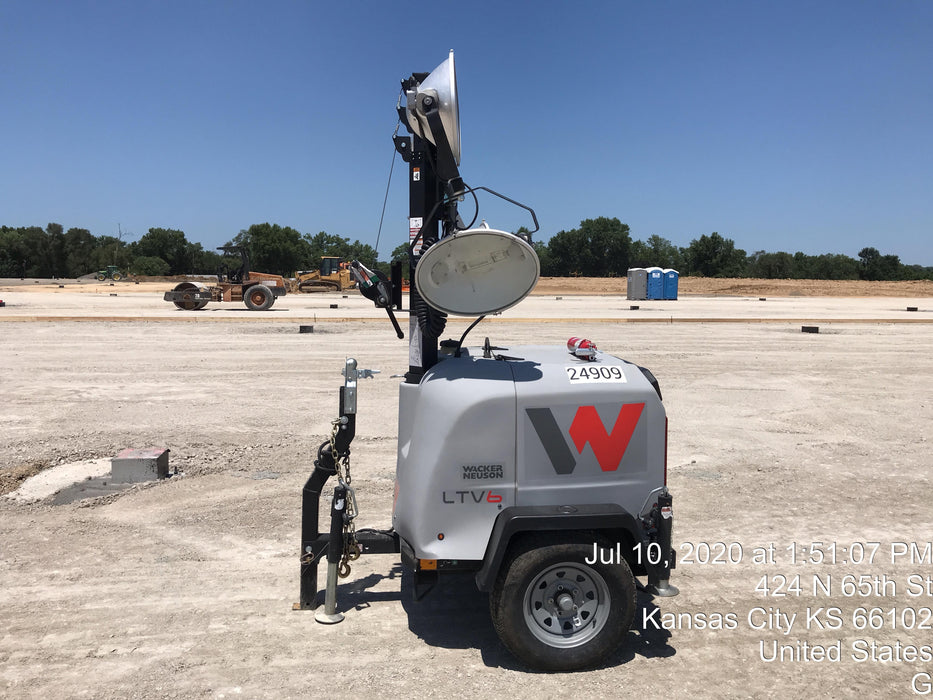 2019 Wacker Neuson LTV6L-MH Wacker Neuson LTV6L Mobile Light Tower w/Fuel Level Sensor Installed