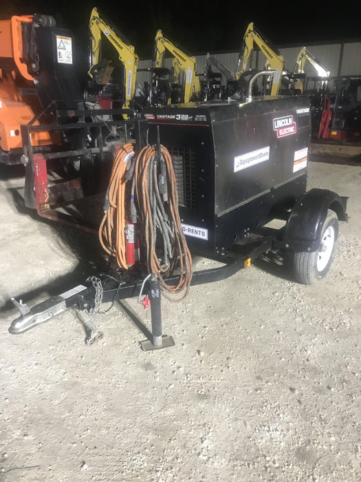 2019 Lincoln Electric Vantage 322 Welder Ready-Pak 3, Two wheel trailer, Fender and Light kit, Cable Rack