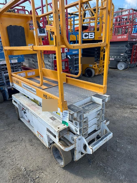 Custom Equipment HB-1430 <ul>
 <li>Hy-Brid Scissor Lift</li>
  <li>Platform capacity up to 670 lbs.</li>
  <li>Working height up to 20 ft</li>
  <li>Weighs under 1,700 lbs.</li>
  <li>Non-marking wheels </li>
</ul>