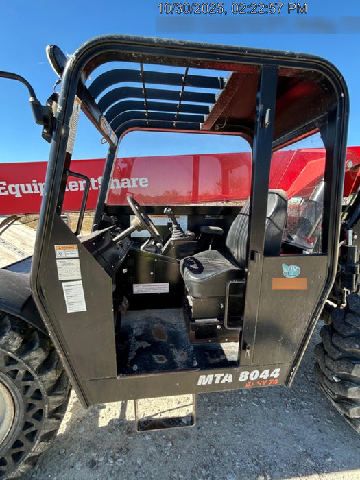 2019 Manitou MTA8044 74hp T4F, Open ROPS, Cab and Boom LED work lights, Auxiliary Hydraulics, Solid Tires, Amber strobe, Lift Hook 66" Carriage, 60" Forks
