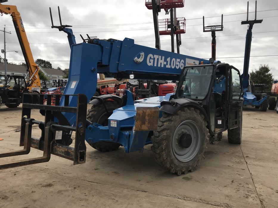 2019 Genie GTH-1056 Cab/Heat/AC, Solid RT Tires, LED Work Lights, Beacon 60" QA Carriage, 60" Forks