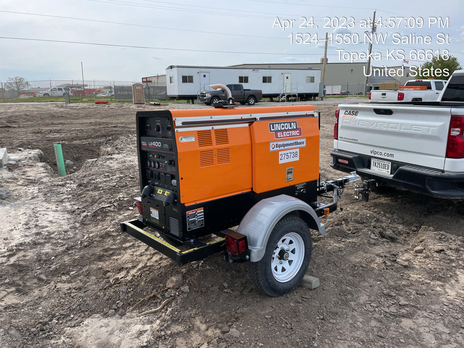 2022 Lincoln Electric LE400 Kubota V1505, Trlr, Cable Rack, Light Kit, ES Decals, T3