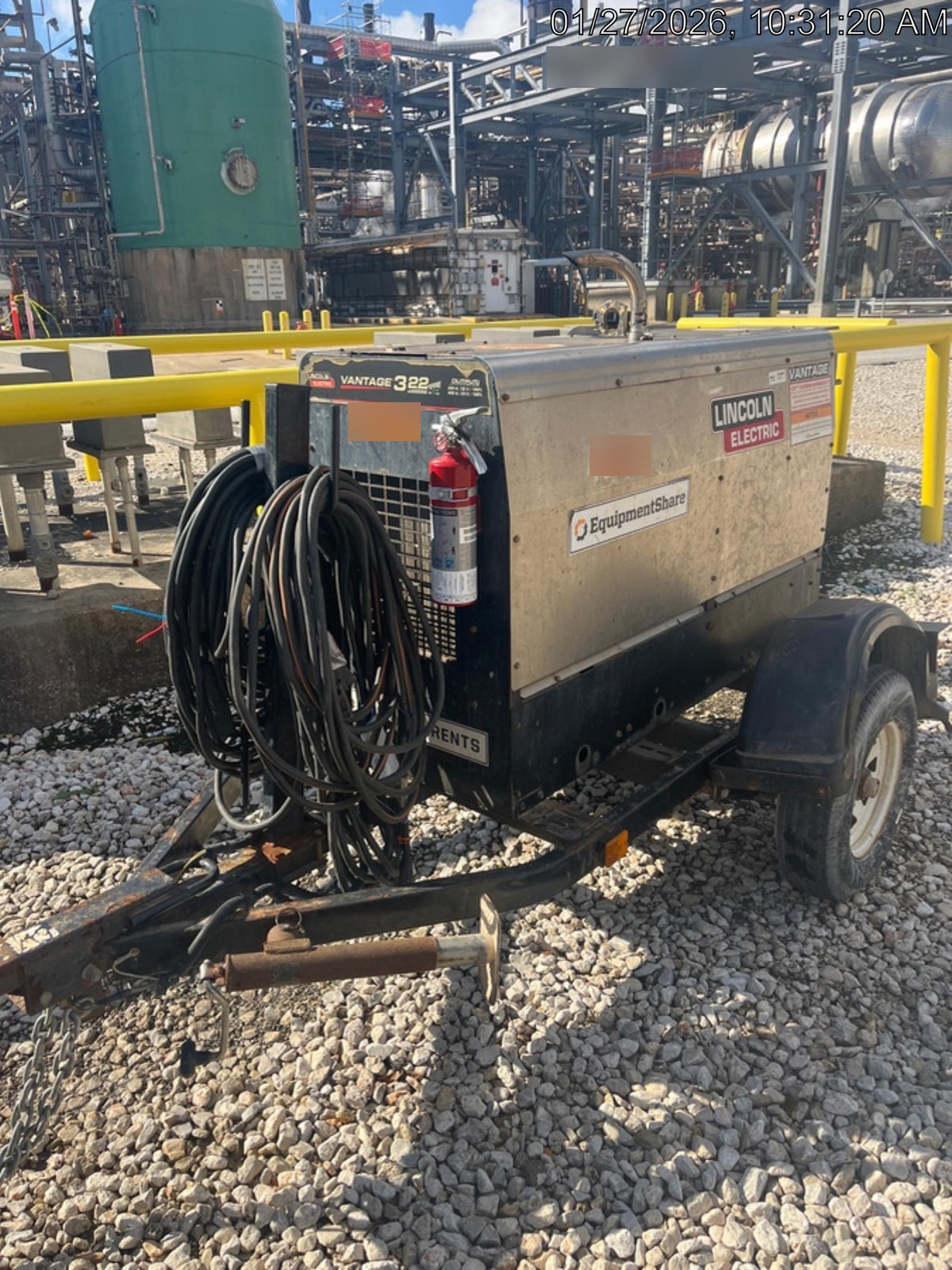 2019 Lincoln Electric Vantage 322 Ready-Pak 3, Two Wheel Trailer, Fender and Light Kit, Cable Rack