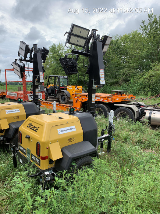 2022 Allmand NLV3GR (4) LED Light Fixture 350W, 23' Vertical Mast, 3kW Prime, Towable, Deep Sea L401, Leveling Jacks, Yanmar T4F 5.8hp