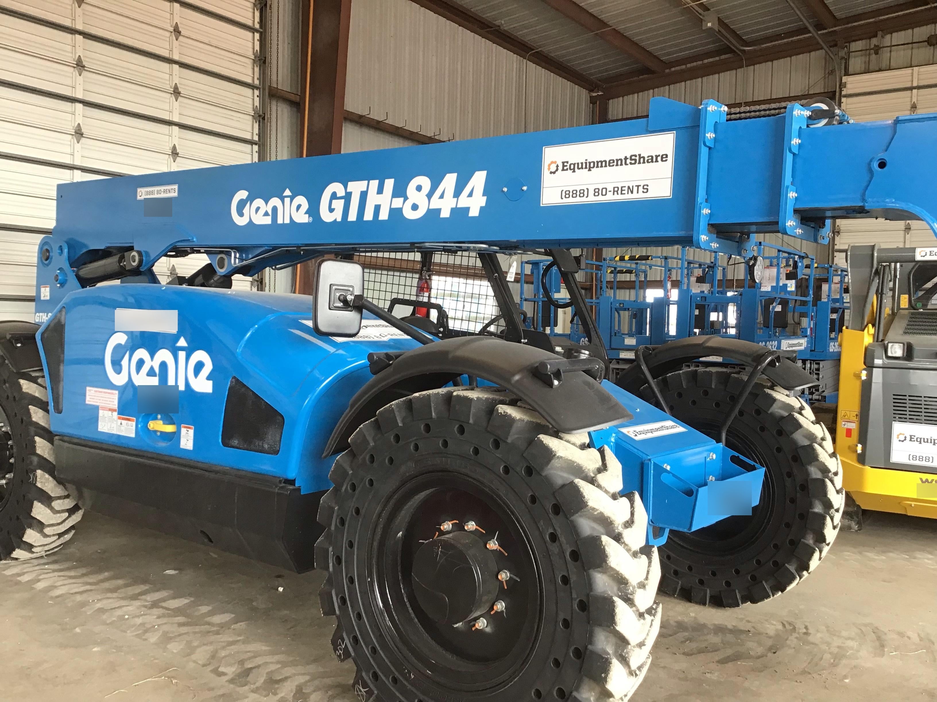 2018 Genie GTH-844 Genie GTH-844 w/ROPS, Work Lights, Solid Tires, RH Cab Mesh, Beacon, 60" Carriage and Forks